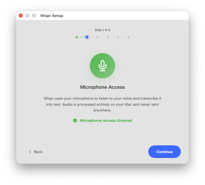 Grant microphone access