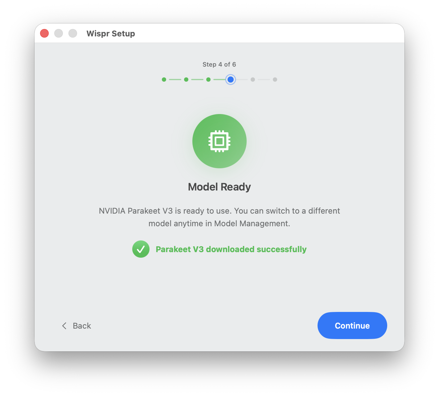 Download the Parakeet AI model